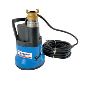 Flachsaugende Tauchpumpe bis 2mm Restwasserniveau